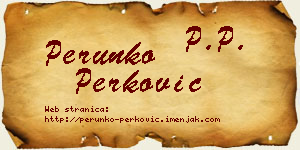 Perunko Perković vizit kartica